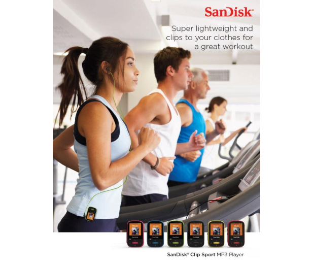 Sandisk Clip Sport 4GB Red (microSD, słuchawki, FM, LCD) - 173416 - zdjęcie 6